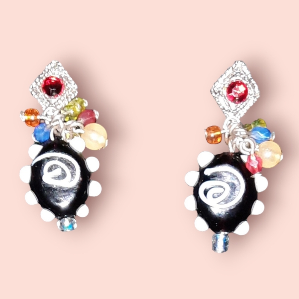 Kohl's whimsical art glass pierced beaded earrings